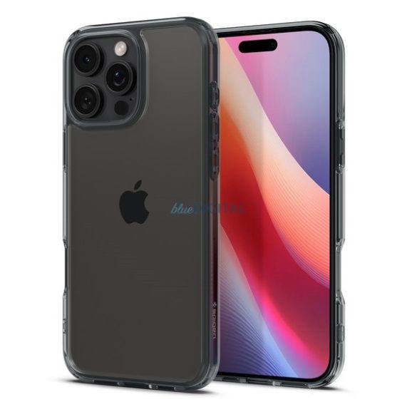 Spigen Ultra Hybrid tok iPhone 16 Pro - átlátszó szürke szegéllyel