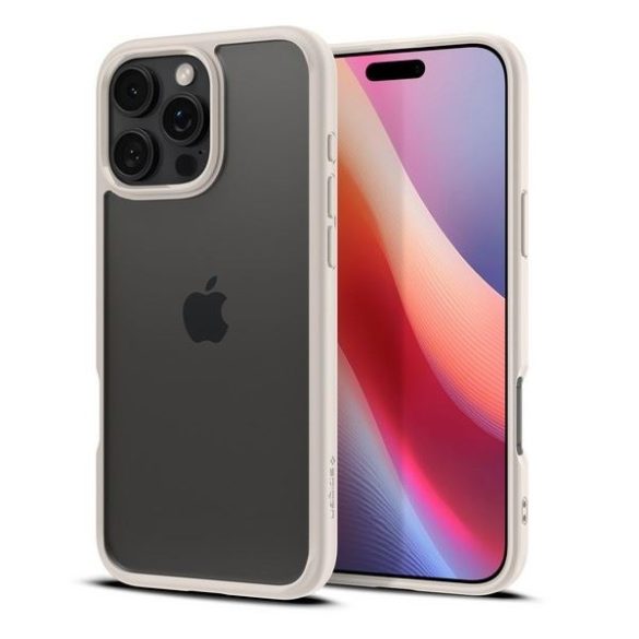 Spigen Ultra Hybrid tok iPhone 16 Pro Max - átlátszó bézs szegéllyel