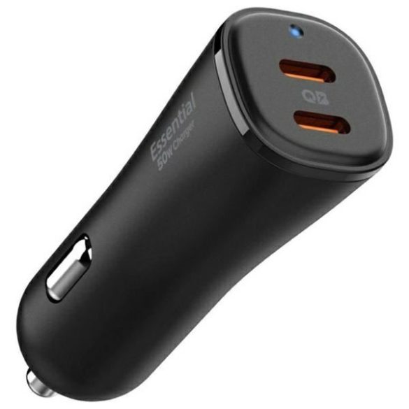 Spigen EV502 ArcStation Essential autós töltő 2xUSB-C csatlakozással 50W - fekete