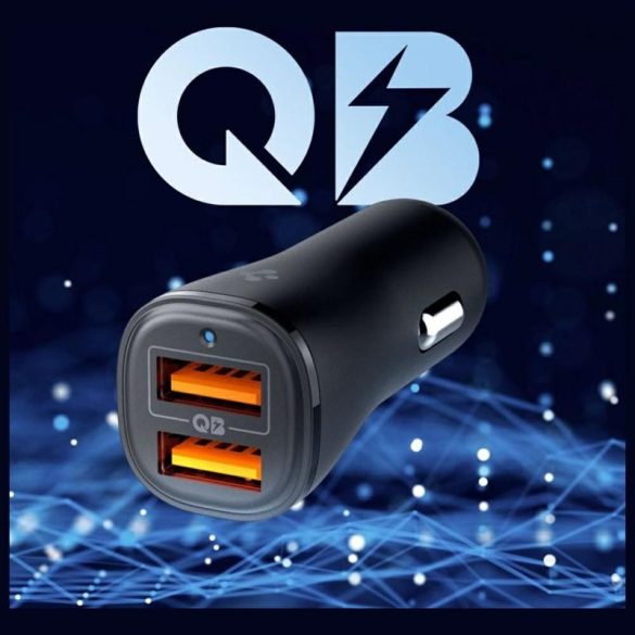 Spigen EV302 Essential autós töltő 2xUSB-A csatlakozással 30W - fekete