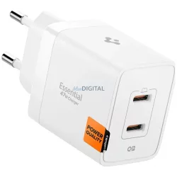   Spigen Essential EE472EU 47 W-os hálózati töltő, 2xUSB-C, fehér