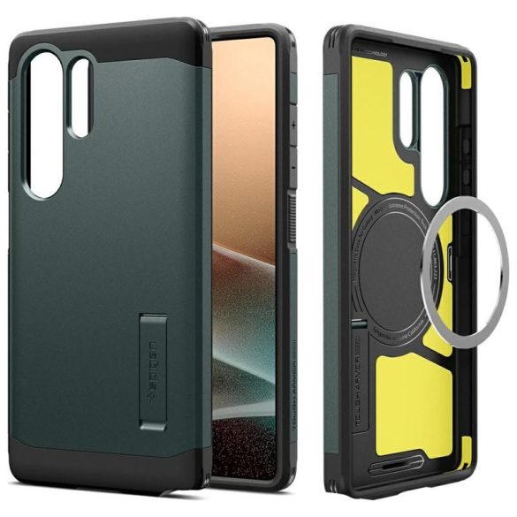 Spigen Tough Armor MagSafe-kompatibilis tok Samsung Galaxy S25 Ultra - sötétzöld