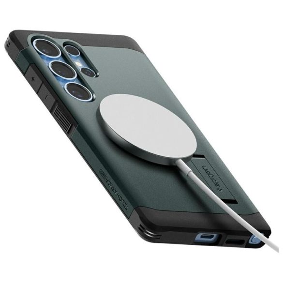 Spigen Tough Armor MagSafe-kompatibilis tok Samsung Galaxy S25 Ultra - sötétzöld