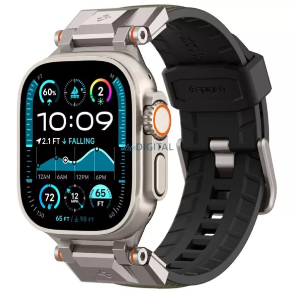 Spigen DuraPro Armor tok Apple Watch 6/7/8/9/10/SE/Ultra 1/Ultra 2 (44/45/46/49 mm) modellekhez, zöld színben