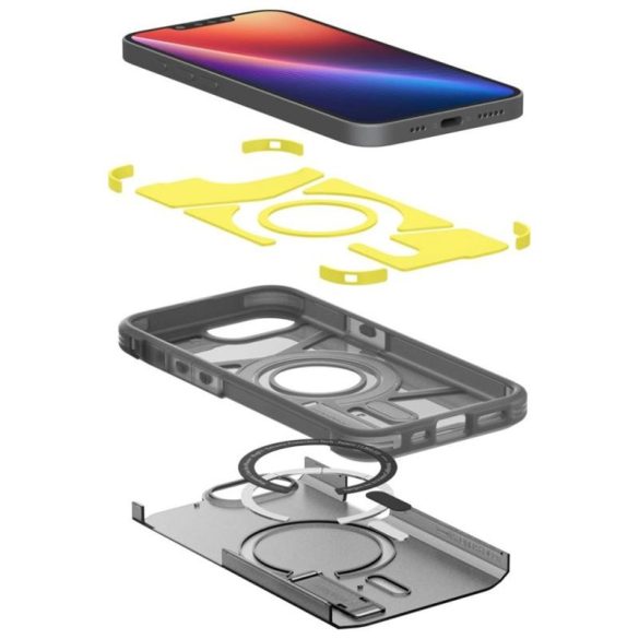 Spigen Tough Armor MagSafe-kompatibilis tok iPhone 16e - fekete