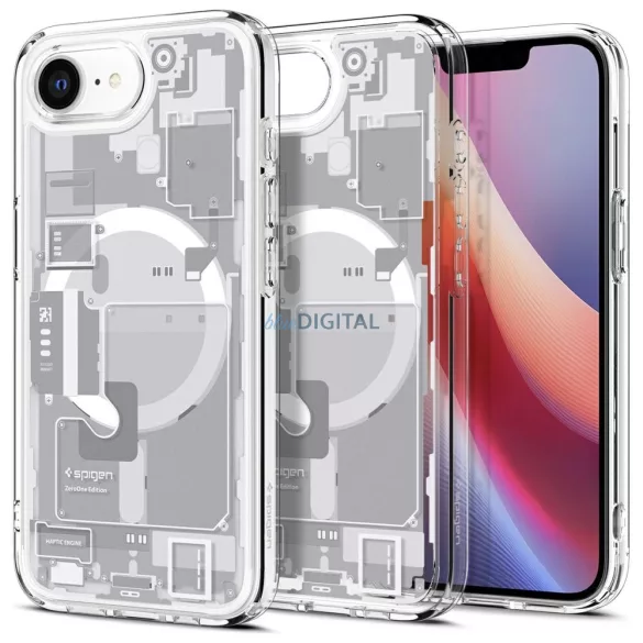 Spigen Ultra Hybrid Mag MagSafe tok iPhone 16e zero one fehér
