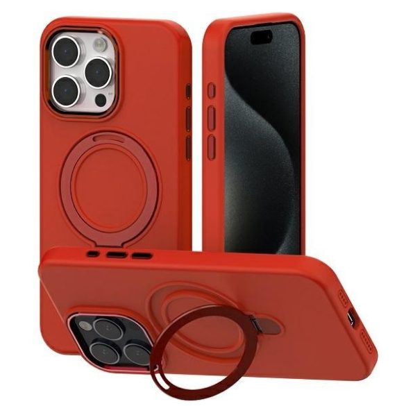 Mercury MagSafe állvány szilikon iPhone 15 Plus / 14 Plus 6,7" piros tok