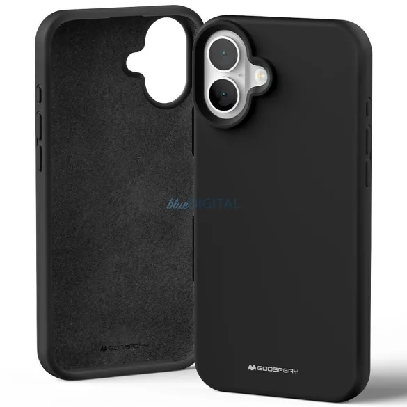 Mercury Silicone tok iPhone 16 Plus - fekete