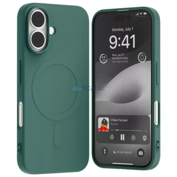 Mercury Semi-Silicone MagSafe-kompatibilis tok iPhone 16 - zöld