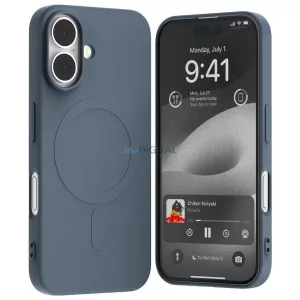Mercury Semi-Silicone MagSafe-kompatibilis tok iPhone 16 - sötétkék