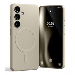   Mercury Semi-Silicone MagSafe-kompatibilis tok Samsung Galaxy S25 - bézs