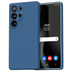   Mercury Semi-Silicone MagSafe-kompatibilis tok Samsung Galaxy S25 Ultra - kék