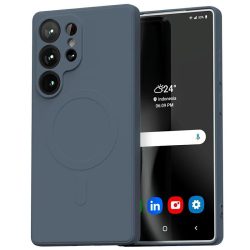   Mercury Semi-Silicone MagSafe-kompatibilis tok Samsung Galaxy S25 Ultra - sierra kék