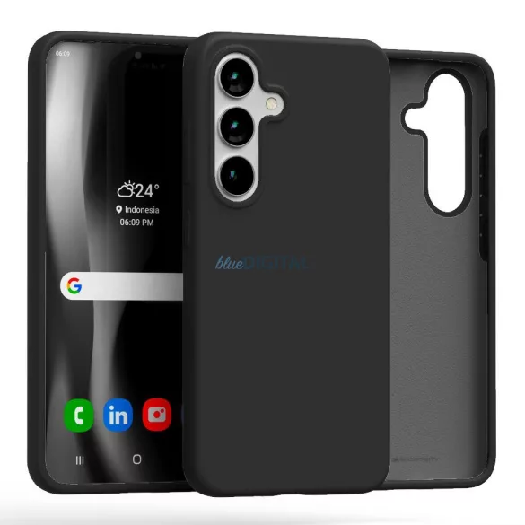 Mercury Silicone tok Samsung Galaxy S25 Plus - fekete