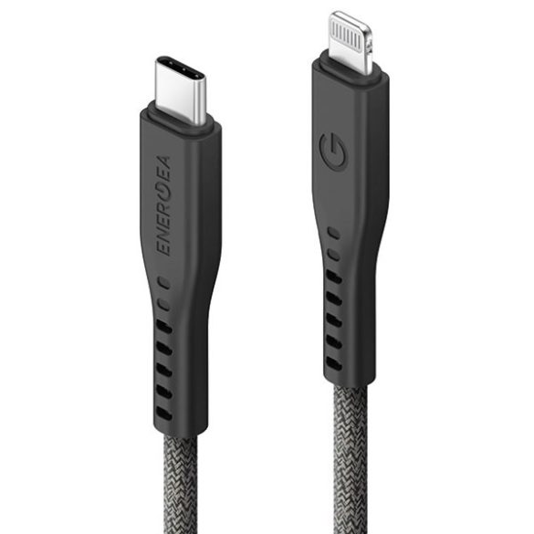 ENERGEA kabel Flow USB-C - Lightning C94 MFI 1,5m fekete 60W 3A PD gyorstöltés