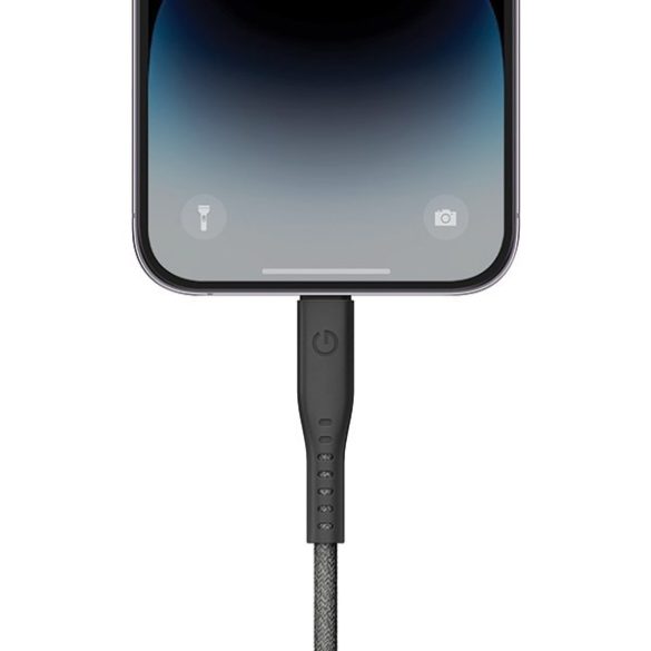 ENERGEA kabel Flow USB-C - Lightning C94 MFI 1,5m fekete 60W 3A PD gyorstöltés