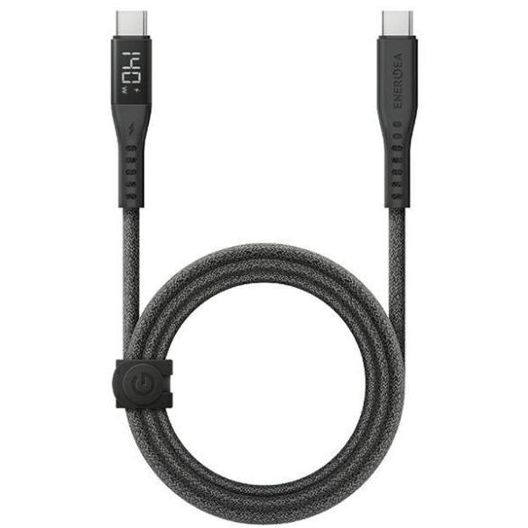 ENERGEA kabel Flow USB-C - USB-C digitális kijelző 1.5m fekete 240W 5A PD gyorstöltés