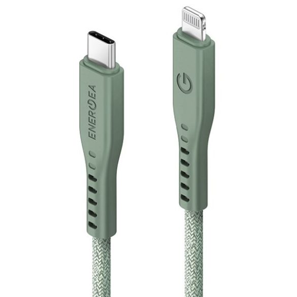 ENERGEA kabel Flow USB-C - Lightning C94 MFI 1.5m zöld 60W 3A PD gyorstöltés