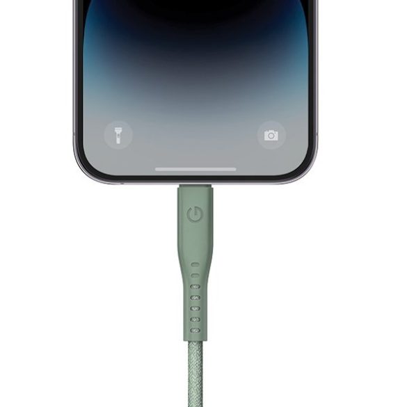 ENERGEA kabel Flow USB-C - Lightning C94 MFI 1.5m zöld 60W 3A PD gyorstöltés