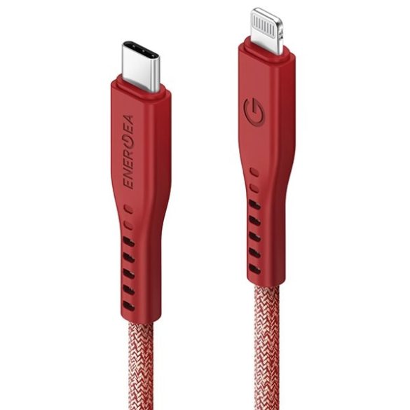 ENERGEA kabel Flow USB-C - Lightning C94 MFI 1.5m piros 60W 3A PD gyorstöltés