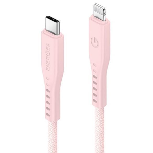 ENERGEA kabel Flow USB-C - Lightning C94 MFI 1.5m rózsaszín 60W 3A PD gyorstöltés