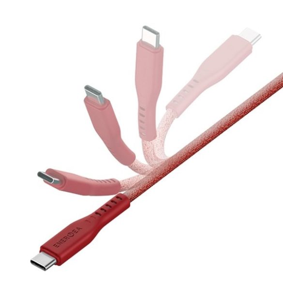 ENERGEA kabel Flow USB-C - USB-C 1.5m piros 240W 5A PD gyorstöltés