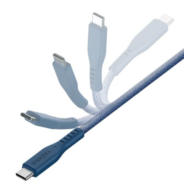 ENERGEA kabel Flow USB-C - USB-C 1.5m kék 240W 5A PD gyorstöltés