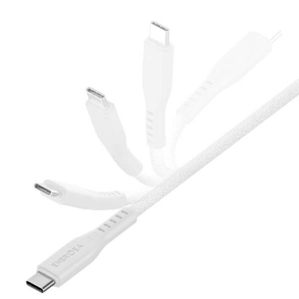 ENERGEA kabel Flow USB-C - USB-C 1.5m fehér 240W 5A PD gyorstöltés