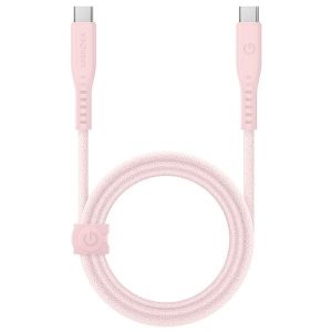 ENERGEA kabel Flow USB-C - USB-C 1.5m rózsaszín 240W 5A PD gyorstöltés