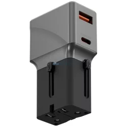 Adapter Energea TravelWorld 1A1C 25W black gunmetal