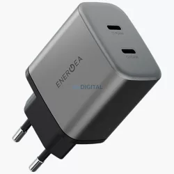   Energea Ampcharge fali töltő     GaN45 2xUSB-C PD/PPS/QC3.0 45 W szürke