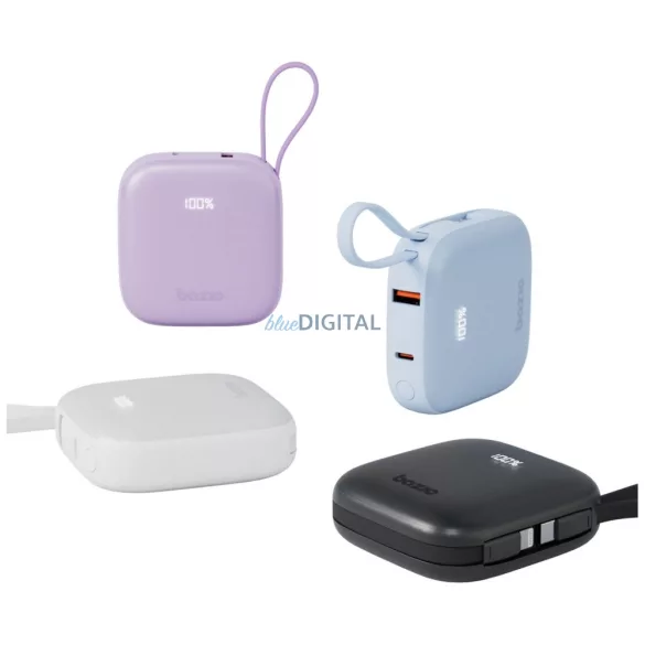 PowerBank 4w1 Bazic Fusion 10000mAh PD20W USB-C / Lightning fekete