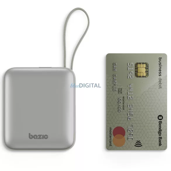 PowerBank 3in1 Bazic Fusion Mini 10000mAh kábel USB-C/Világításszürke