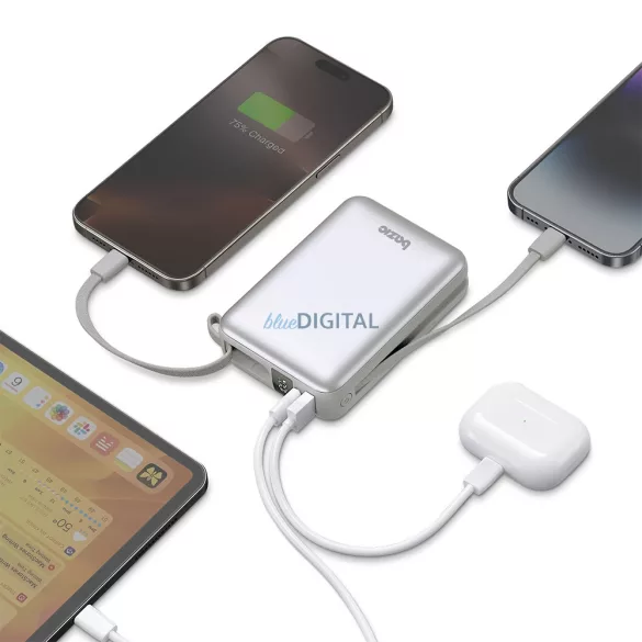 PowerBank 4in1 Bazic Fusion Mini 20000mAh kábel USB-C/Világításszürke
