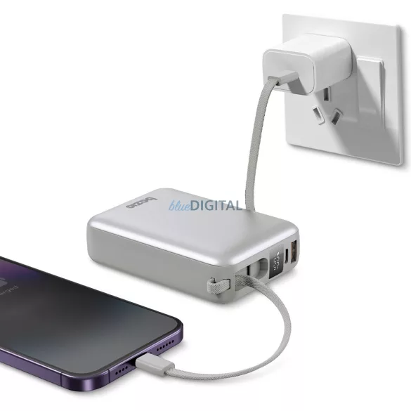 PowerBank 4in1 Bazic Fusion Mini 20000mAh kábel USB-C/Világításszürke