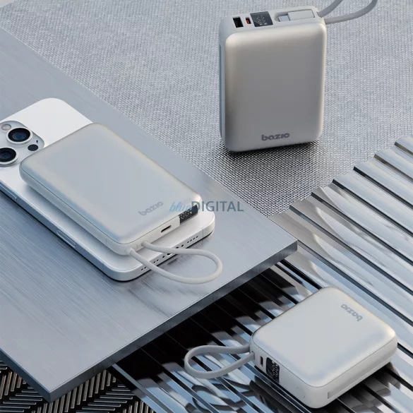 PowerBank 4in1 Bazic Fusion Mini 20000mAh kábel USB-C/Világításszürke