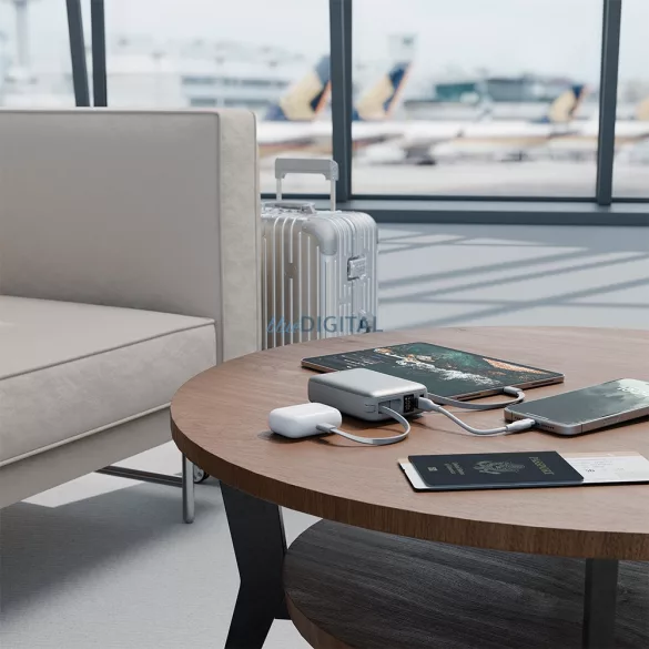 PowerBank 4in1 Bazic Fusion Mini 20000mAh kábel USB-C/Világításszürke