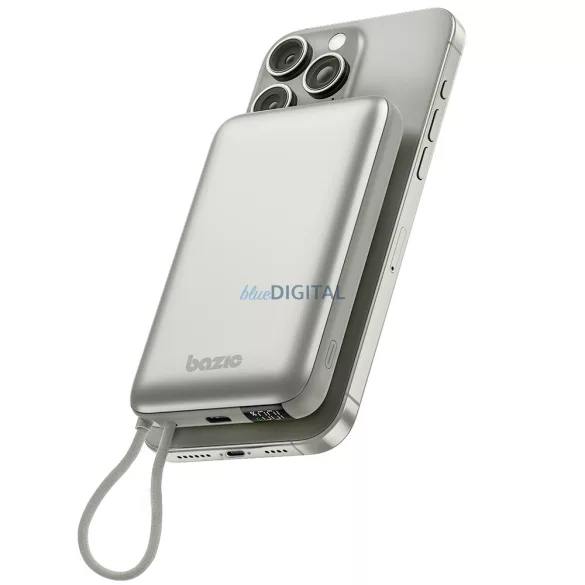 PowerBank Bazic Fusion Mag 10000mAh MagSafe kábel USB-C szürke