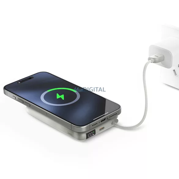 PowerBank Bazic Fusion Mag 10000mAh MagSafe kábel USB-C szürke