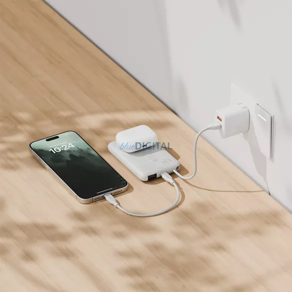 PowerBank Bazic Fusion Mag 10000mAh MagSafe kábel USB-C szürke