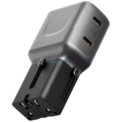   Energea TravelGo hálózati töltő adapter 45, 2xUSB-C, 45 W, grafitfekete