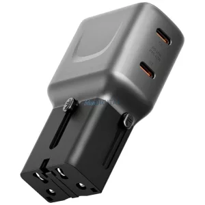 Energea TravelGo hálózati töltő adapter 45, 2xUSB-C, 45 W, grafitfekete