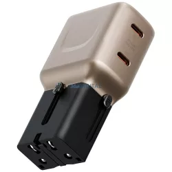   Energea TravelGo hálózati töltő adapter 45, 2xUSB-C, 45 W, arany-fekete