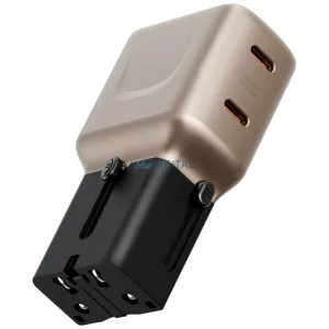Energea TravelGo hálózati töltő adapter 45, 2xUSB-C, 45 W, arany-fekete