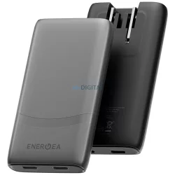   Energea TravelWorld Edge 65 W-os fali töltő, 2xUSB-C PD/PPS/QC3.0 (USA/Egyesült Királyság/EU), grafit színű