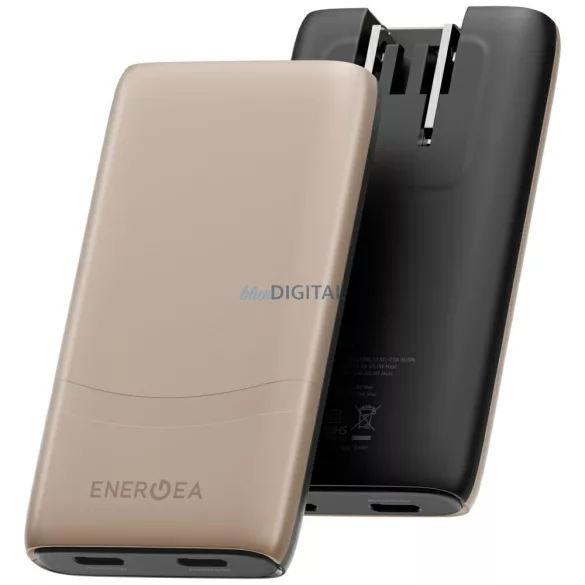Energea TravelWorld Edge 65 W-os fali töltő, 2xUSB-C PD/PPS/QC3.0 (USA/Egyesült Királyság/EU), arany színű