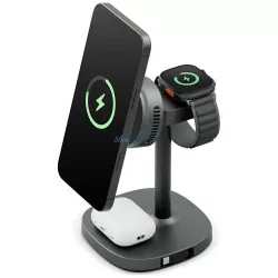   Energea MagArctic Stand 4-in-1 Qi2 töltőállomás hűtéssel és grafit színű kábellel