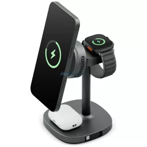 Energea MagArctic Stand 4-in-1 Qi2 töltőállomás hűtéssel és grafit színű kábellel
