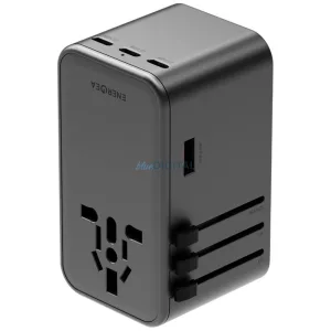 Energea TravelWorld Adapter GaN 160W PD 3x USB-C / USB-A Gunmetal Wall Charger