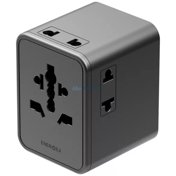 Energea TravelWorld Mini GaN 45W PD Wall Charger 3x USB-C / 2x USB-A Gunmetal